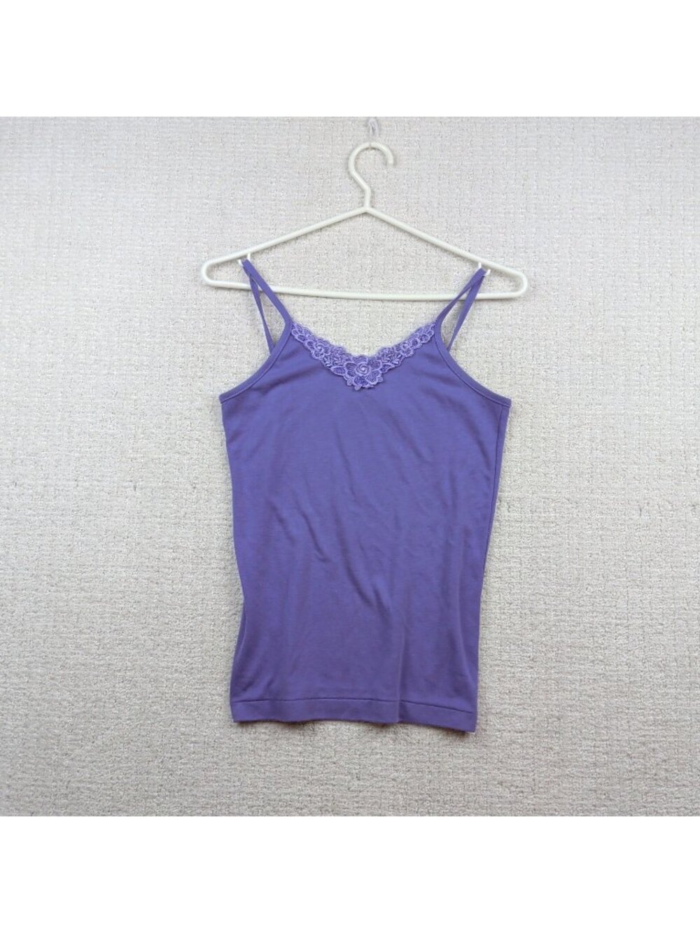 Y2K Avocado Lace Trim Cami Size S Purple Floral Tank Top Coquette Fairy Grunge